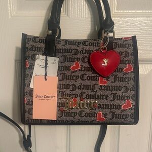 Juicy Couture Black and Red Heart Satchel